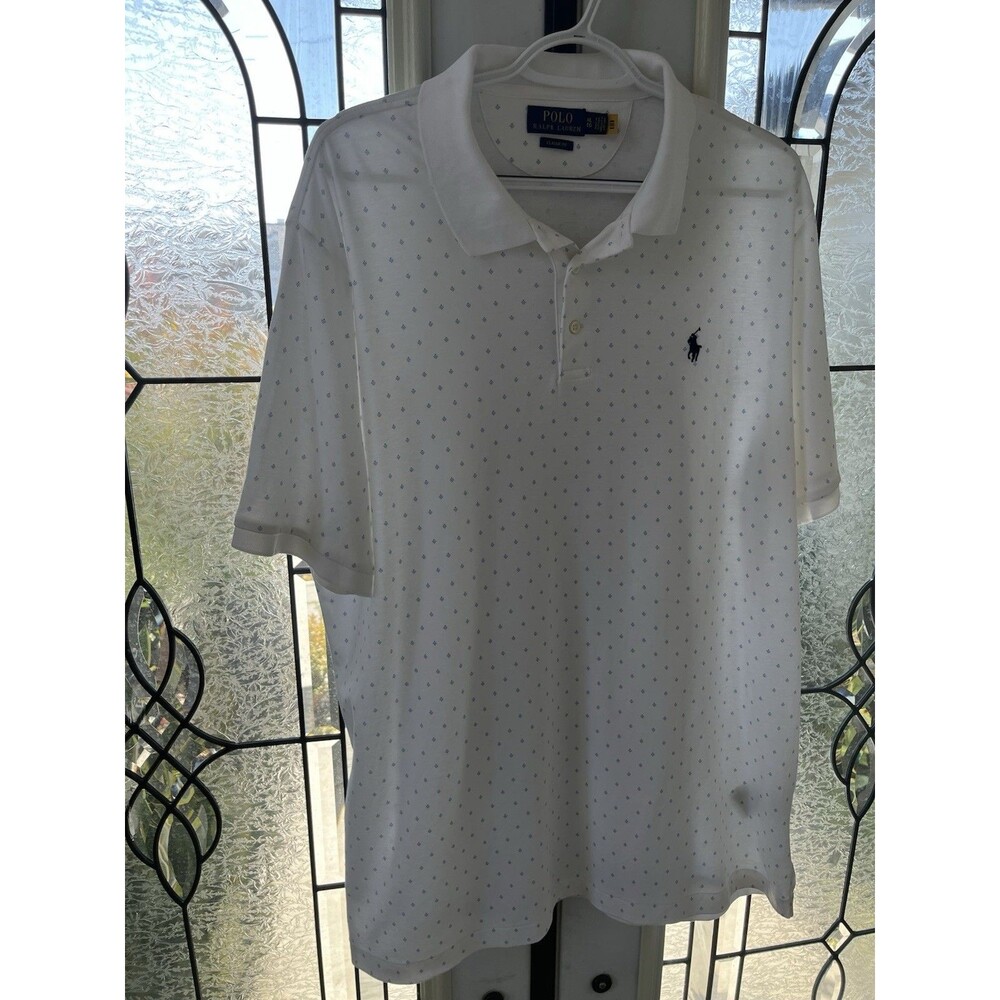 Polo Ralph Lauren Men's White Polo Shirt Size XL, 100% Cotton, Classic Fit